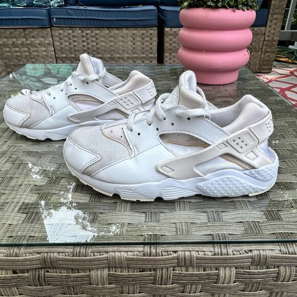 Nike Huarache Run “Triple White” - Youth Size 3Y - Picture 1 of 6